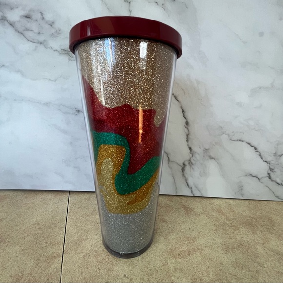 Starbucks 2018 Holiday Collection Flow Glitter Sand Acrylic Tumbler - Picture 3 of 7